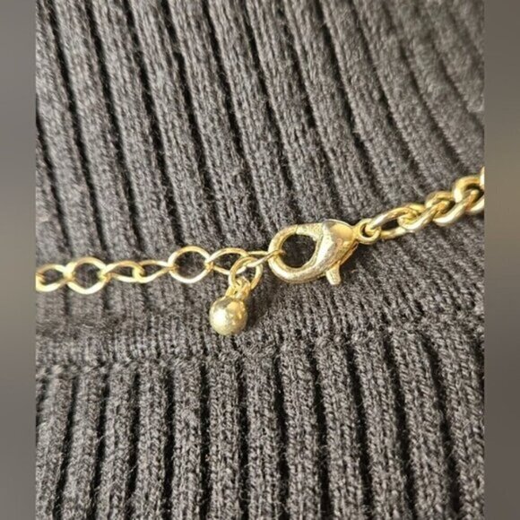 Red & Gold Floral Statement Necklace – Enamel Flowers w/ Crystal Centers - Picture 5 of 5